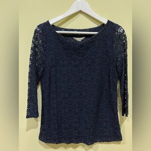 Banana Republic Midnight Blue Lace Blouse